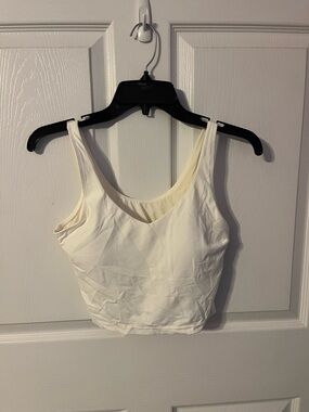 White V Neck Cropped Tank Top